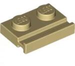 LEGO® 32028c2 - LEGO világos krémszínű (tan) lap 1 x 2 méretű, hosszanti sínnel (32028c2)