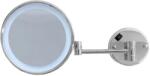 Stella kozmetikai tükör 22.5x20 cm kerek világítással króm 22.00730 (2200730)