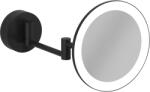 Kludi Vela R kozmetikai tükör 20.2x20.2 cm kerek világítással fekete 5899539W (5899539W)