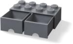  LEGO® Sötétszürke fiókos tároló doboz, 8 bütyökkel (40061754)