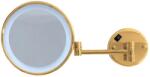 Stella kozmetikai tükör 22.5x20 cm kerek világítással arany 22.00730-G (2200730G)