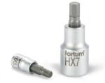 Fortum bitdugófej, imbusz, 1/2", 61CrV5/S2, mattkróm; 7mm (HX7), 55mm, FORTUM (4700607)