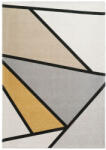  INGRID Yellow, szürke-sárga és bézs geometrikus mintás szőnyeg szennytaszító bevonattal
