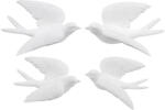 ART-POL Hófehér szárnyaló galambok 4db-os szett falra akasztható faldekoráció 10x18, 5x26 / 8x17x14cm (137157)