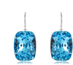  Platinával bevont téglalap fülbevaló égszínkék Swarovski kristállyal (0149. ) (2GL056436E)