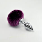  Spiral Pompon Metal Plug Purple - erotikshop