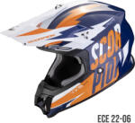 Scorpion VX-16 Evo Air Slanter cross bukósisak, blue-white-orange (146-431-204)