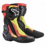  ALPINESTARS RACING SMX PLUS V2 motoroscsizma, FEKETE-FLUO PIROS-FLUO SÁRGA-SZÜRKE (2221019-1351)
