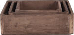 Clayre & Eef Set 3 tavi lemn maro 24x24x6 cm, 20x20x6 cm, 16x16x6 cm (6H2006) Tava
