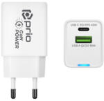 Prio Töltő / adapter USB-A / USB-C, GaN, PD, 45W (21089)