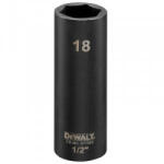 DEWALT - Cap cheie tubulara de impact adanca 1/2", 18mm [DT7552-QZ] (DT7552-QZ) - constructii-mag Set capete bit, chei tubulare
