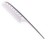 YS PARK Pieptan pentru frizerie cu codita pentru sectionare 105 - alb (4981104350665)
