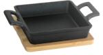 HORECANO HORECANO-Мини Тиганче Квадратно с две дръжки и бамбукова подложка 13х13 cm (1277SJ4810) (0147111)