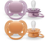 Philips Avent SCF091/33 Játszócumi Ultrasoft Premium neutral 6-18hó 2 db (narancs-lila) (9016568)