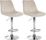 Larico Toni bársony bárszék 2 db-os szett krém-krómozott fém 324063