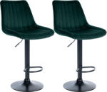 Larico Toni bársony bárszék 2 db-os szett zöld-fekete 325737