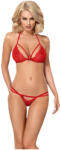 Obsessive 838-SET-3 - pántos csipke melltartó szett (piros) (22146793111) - bujaalmok