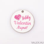 5db. "Boldog Valentin Napot! " feliratos szívecskés dekor tábla 5cm (GV03-26)