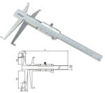 Dasqua Italia Subler mecanic profesional Dasqua cu 2 seturi de falci pentru interior 9-150mm x 0.02mm citire (2605-0040)
