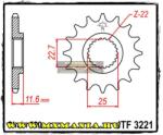  JT Sprockets első lánckerék, 3221, Polaris ATV 250-300-325-330-350-400-500 (jtf3221)