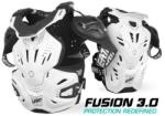  Leatt Fusion 3.0 páncél nyakmerevítővel, Felnőtt, fehér, S/M méret (1015400110)