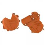  Polisport kuplungfedél védő+generátor védő szett, KTM exc/xcw 250/300, Husqvarna TE 250/350 '13 - 16, narancs (90967)
