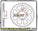  Kawasaki jt sprockets hátsó lánckerék, 1414, atv ksf/kef (jtr1414)