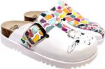 Dr Feet Saboti medicali Dr Feet 16202 alb cu girafa vesela - dama