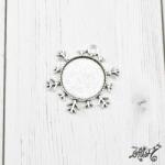  Tibeti ezüst hópehely medál alap, 25mm