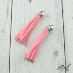  Velúr hatású bojt; hosszú (7, 5cm) - rózsaszín