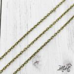  Antik bronz lánc 4 x 2, 7mm - 1 méter