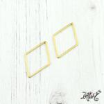  Orvosi fém összekötő medál, köztes - arany, rombusz