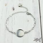  Orvosi fém csillagos, tányéros karkötő alap (belső: 16mm)