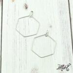  Orvosi fém hatszög fülbevaló alap (1 pár)