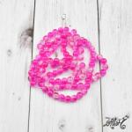  Robbantott gyöngy - átlátszó-pink, 8mm