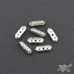  Ezüst színű strasszos köztes, távtartó - 16x5mm