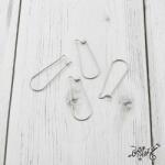  Orvosi fém akasztós fülbevaló alap - 3, 3 cm (1 pár)