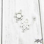  Tibeti ezüst hópihe összekötő medál alap, 12mm