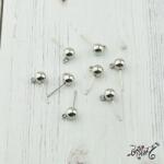  Orvosi fém bedugós gömb fülbevaló alap (1 pár)