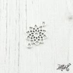 Tibeti ezüst mandala, virág - összekötő medál