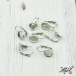  Francia kapcsos fülbevaló alap, orvosi fém, belső: 8 mm (1 pár)