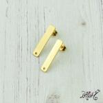  Orvosi fém arany hosszúkás, bedugós fülbevaló alap