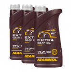 MANNOL 3бр X 1л Трансмисионно масло MANNOL Extra Gear oil GL-4/GL-5 LS 75W90 (211036 - 3L)