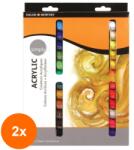 Daler-Rowney Set 2 x Culori Acrilice Simply Daler Rowney, 24 Tuburi x 12 ml (CUL-2xFL126500024)