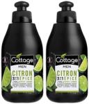 Cottage Set 2 x Gel de Dus si Sampon de Par Cottage Spicy Lemon, Barbati, 250 ml