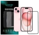 Spacer Folie sticla Spacer pentru Iphone 15 Plus, grosime 0.3mm, acoperire totala ecran, strat special anti-ulei si anti-amprenta, Tempered Glass, sticla 9D, duritate 9H (SPPG-AP-IP15PL-TG)