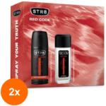 STR8 Set 2 x Caseta Cadou STR8 Red Code, Apa de Toaleta 85 ml si Deodorant Spray pentru Corp 150 ml (ROC-2xSASTR80163)