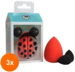 Pokhara Set 3 x 3 Bureti pentru Make-Up Pokhara, Buburuza (ROC-3xMAG1017487TS)