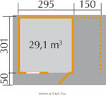 WEKA Faház fatárolóval Weka Schongau 295 x 299 cm, fatárolóval (170.3030.00.60)