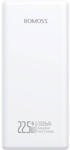 ROMOSS PRC20 Powerbank USB-A + USB-C, 20000 mAh, 22, 5 W, Fehér